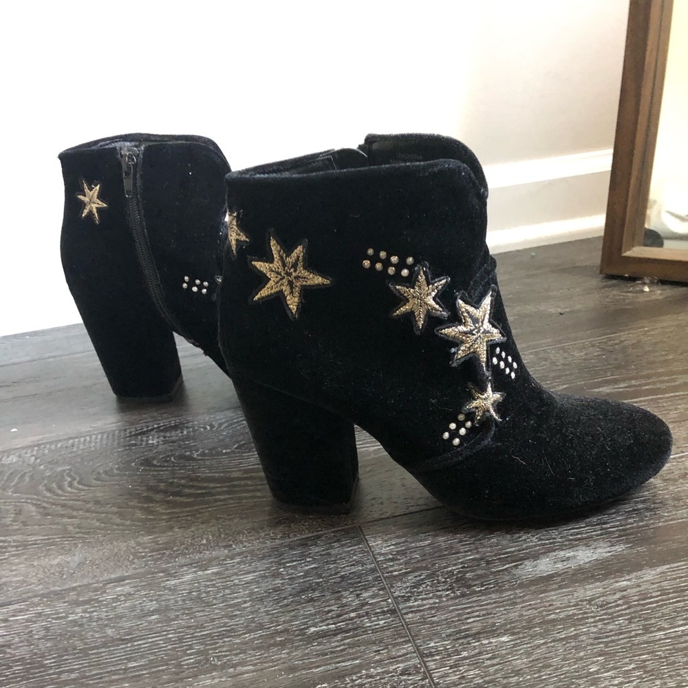 Black suede booties